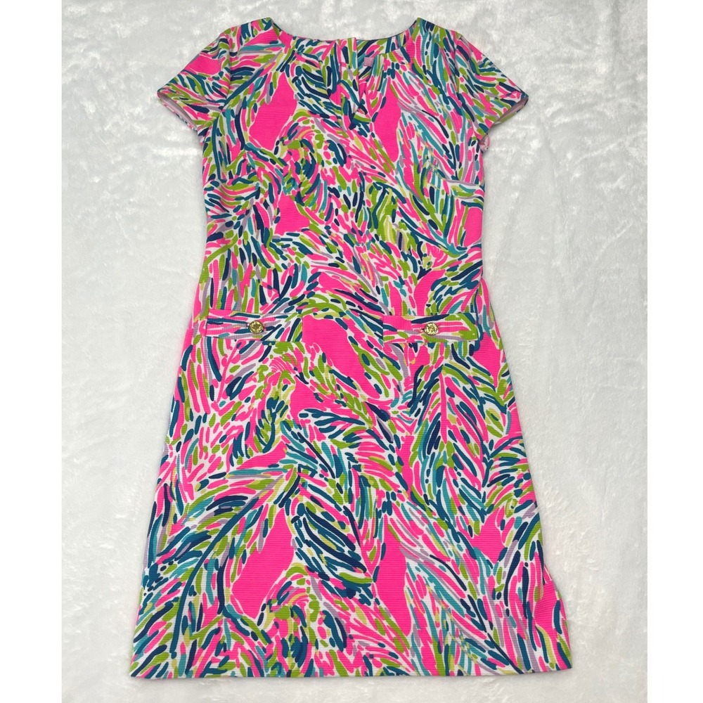 Lilly Pulitzer Layton Shift Dress Multi Cheek To Cheek Pink Green XS